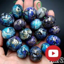 Acrylic pouring veneers beads. Watercolor technique, #2 #26076