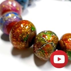 Faux lampwork beads with acrylic paints technique #26078