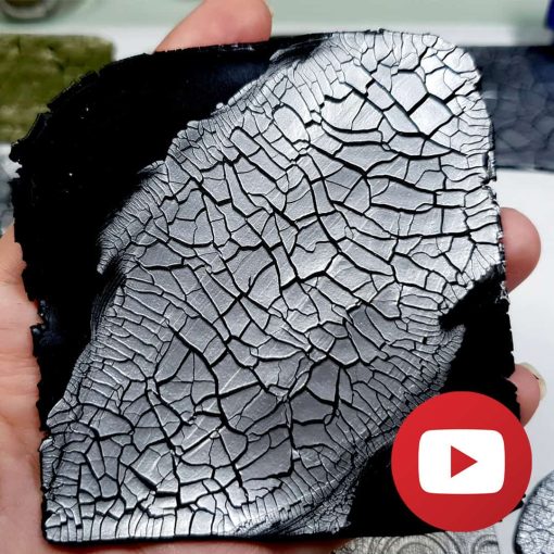 Easy crackle effect on raw polymer clay with paste #26071