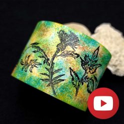 Green bracelet with image transfer technique #26123