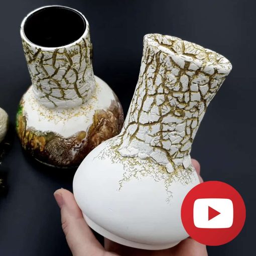 Decorate polymer clay vase base beautifully #26092