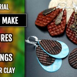 How to make polymer clay faux leather and jeans earrings #168792