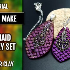 How to make polymer clay mermaid jewelry set #168793
