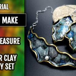 How to make polymer clay Jewelry Set with Nail Foils #168788