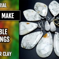 Faux marble earrings #168797