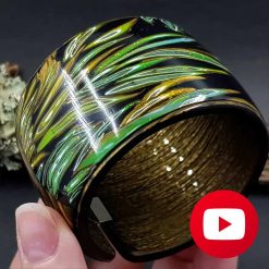 Polymer clay bracelet cuff in one baking #31621