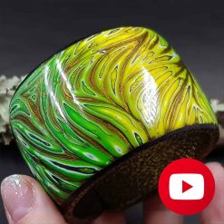 Tropical polymer clay bracelet cuff in one baking #31620