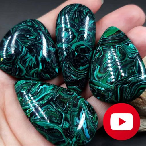 Faux Malachite stone imitation with scraps #27064