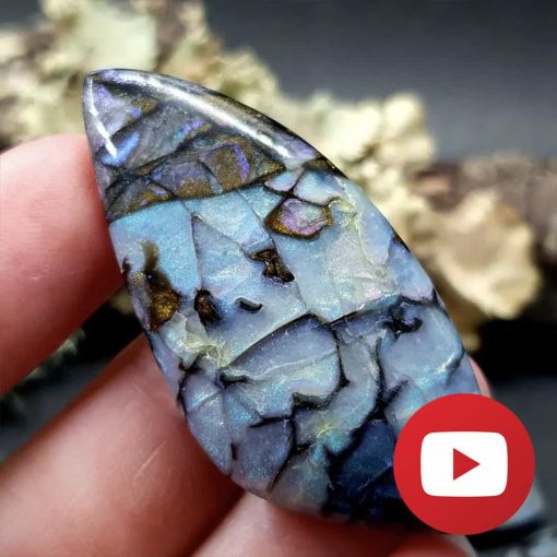Realistic boulder opal stone. Unique technique #26222