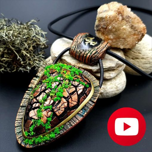 How to make faux wooden pendant with moss #26614
