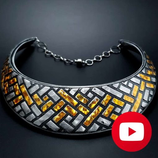 How to make polymer clay stylish faux metal necklace #26597