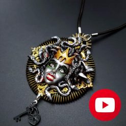 How to make polymer clay pendant Medusa #26596