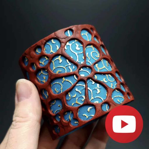 Polymer clay double color bracelet with holes #26461