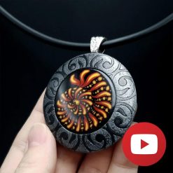 How to make round pendant with ammonite #26260