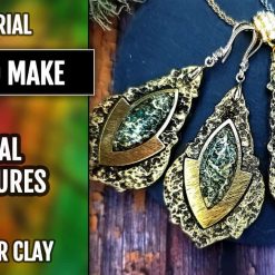 Unique jewelry set in simple technique